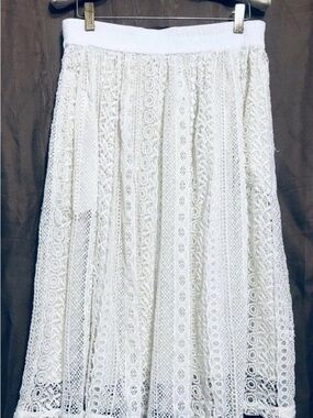 White Lace Midi Skirt